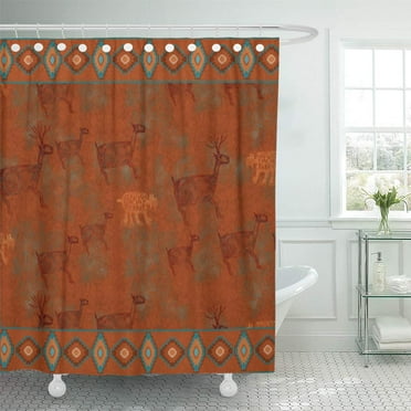 InterestPrint Bathroom Shower Curtain 60in x 72in with colorful Aztec tribal mexican pattern InterestPrint Bathroom Shower Curtain 60in x 72in with colorful Aztec tribal mexican pattern